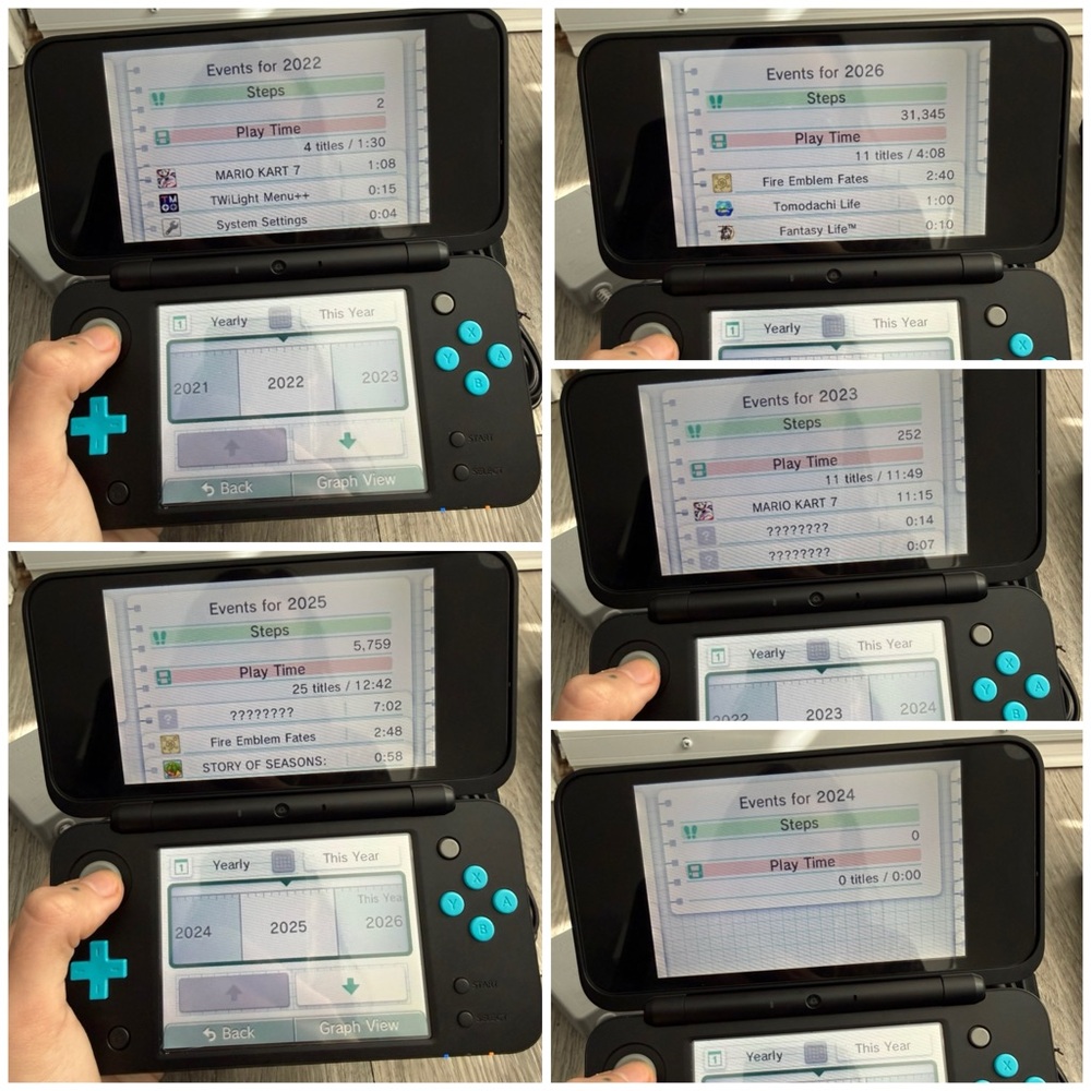 “New” Nintendo 2DS XL Black/Turquoise Bundle 64gb Black Case 3 Chargers - Picture 7 of 16